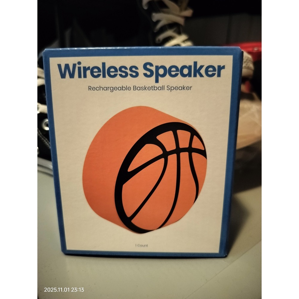 Rechargeable Basketball Wireless Speaker 3 Hour Battery LifeNIB
